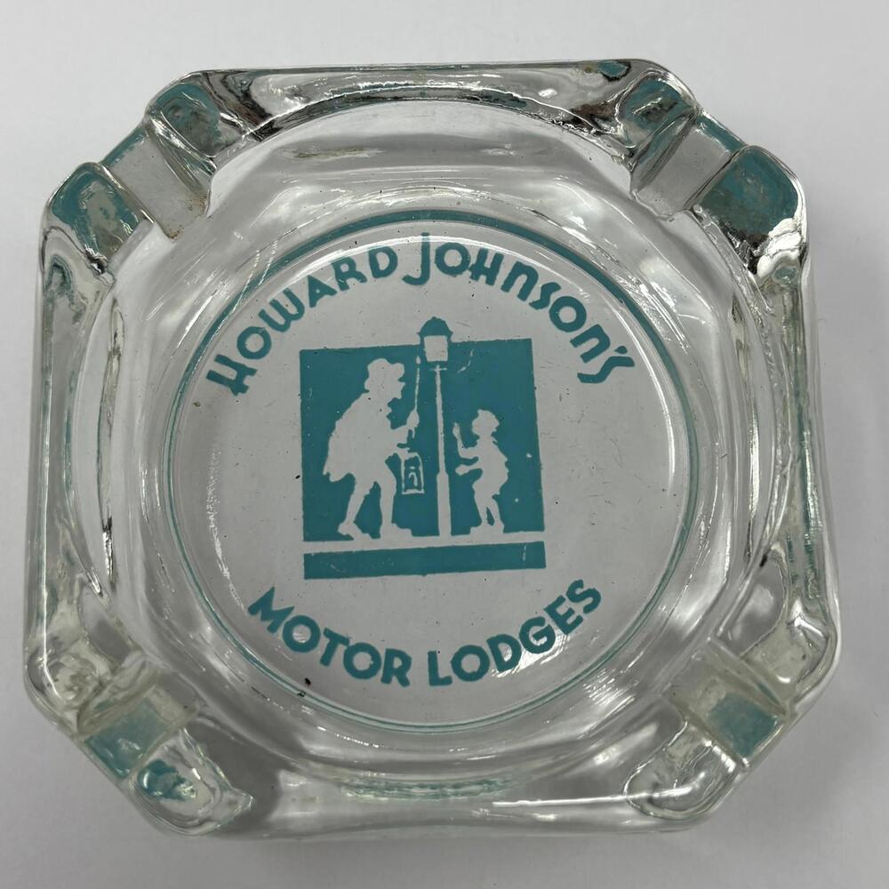 Vintage Howard Johnson's Motor Lodges Glass Ashtray Tobacciana Collectible